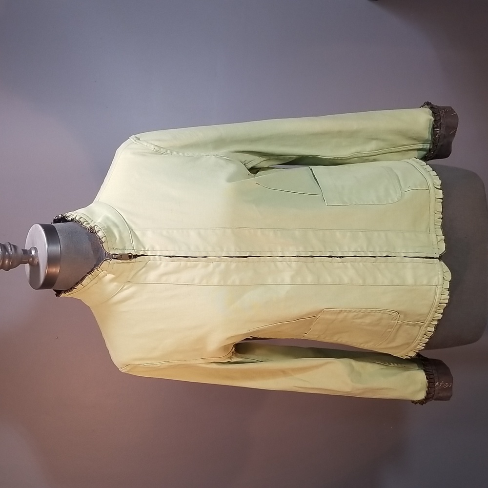Lightweight reversible Jacket in light green and brown.  Cotton.  Womens small.